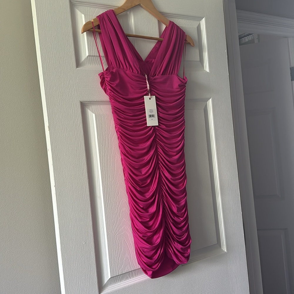 LoveShackFancy Berry Fritz Pink Mini Cut Out Dress NWT Size Small - Picture 5 of 6